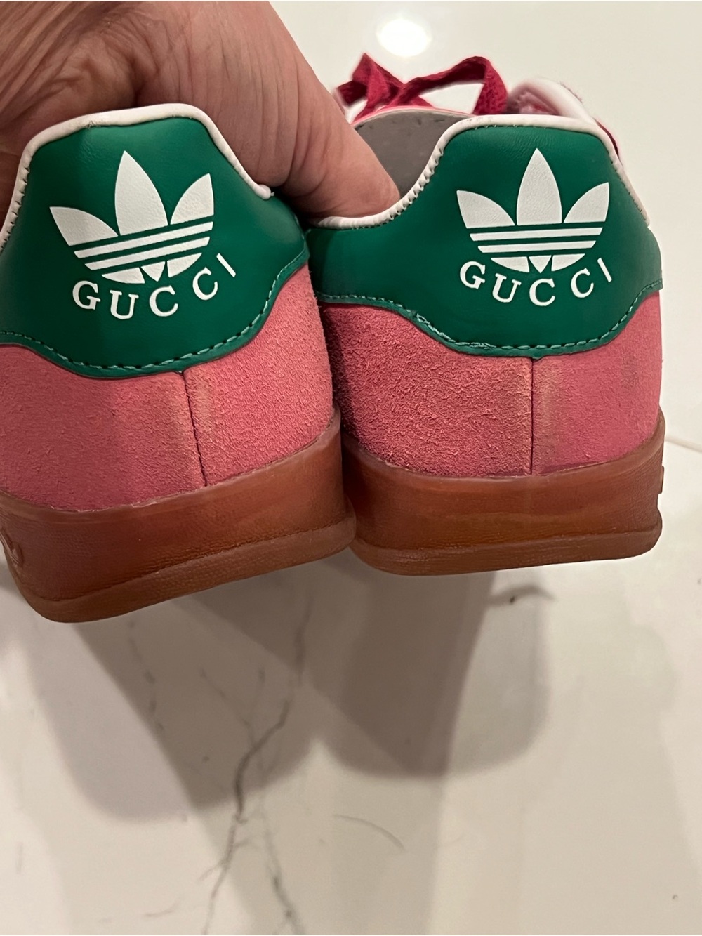 Gucci x Adidas Gazelle Pink Suede Men’s Sneakers Size 8.5